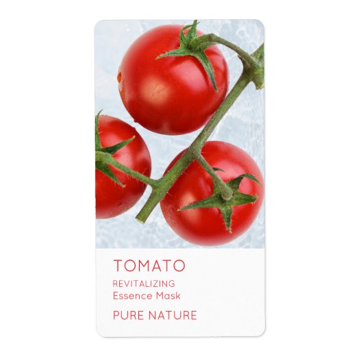 Label tomatengezichts masker (Voorkant)