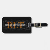 label uw tas / aangepaste monogram bagagelabel (Voorkant horizontaal)