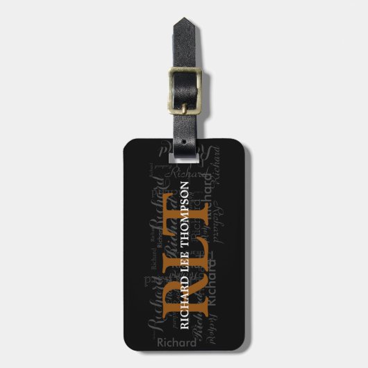 label uw tas / aangepaste monogram bagagelabel (Voorkant verticaal)