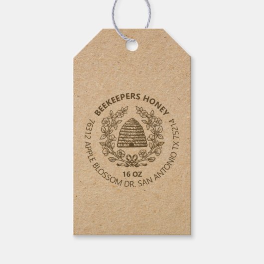 Label van  bijenbijenkast cadeaulabel (Voorkant)