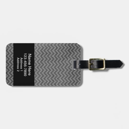 Label van de onderdrukte Chevron Bagagelabel (Voorkant horizontaal)