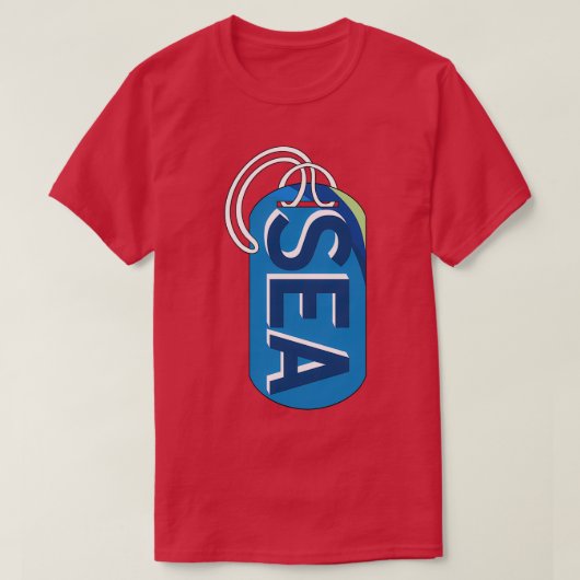 Label van de seattle bag t-shirt (Design voorkant)