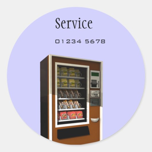 label van de verkoopmachineservice (Voorkant)