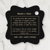 Label van koninginnenhoninggoud  bijenetiket (Achterkant)