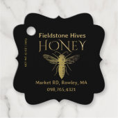 Label van koninginnenhoninggoud  bijenetiket (Voorkant)