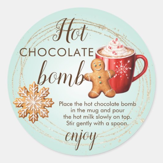 Label van warme chocoladebom (Voorkant)