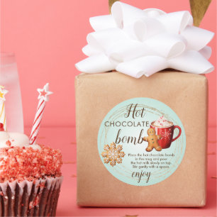 Label van warme chocoladebom