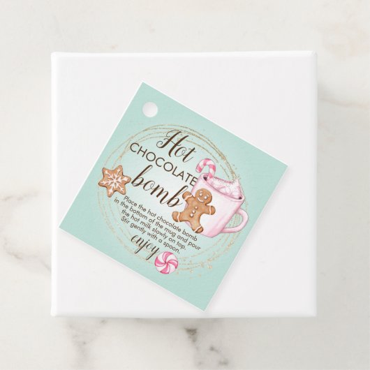 Label van warme chocoladebom (In situ)