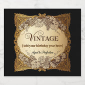  label – Verjaardagsbash in oude wijnstijl Sparkling Wijnetiket (Enkel label)