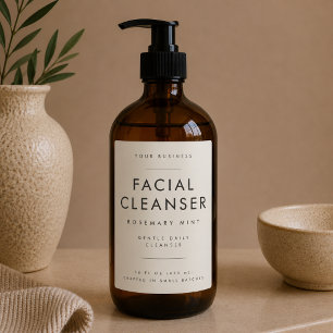 Label voor gezichtsreiniger Spa Salon Product Voedselcontainer Etiket