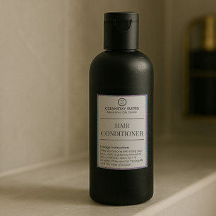 Label voor haarconditioner voor hotelgasten voedselcontainer etiket