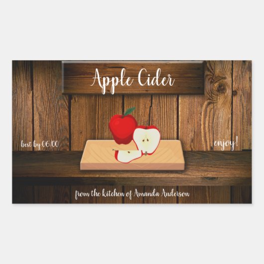 Label voor het inblikken van appelcider (Voorkant)