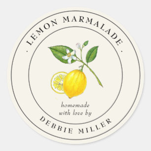 Label voor het inmaken van citroenmarmelade in vin