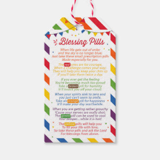 Label voor het plukken van pillen, gedicht cadeaulabel