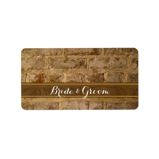 Label voor industrieel chic Bricks Wedding Favor (Voorkant)