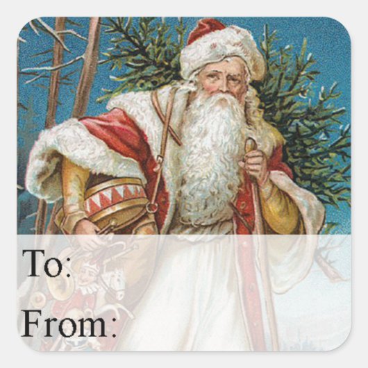 Label voor kerstcadeaus met kerstcadeau in het lan (Voorkant)