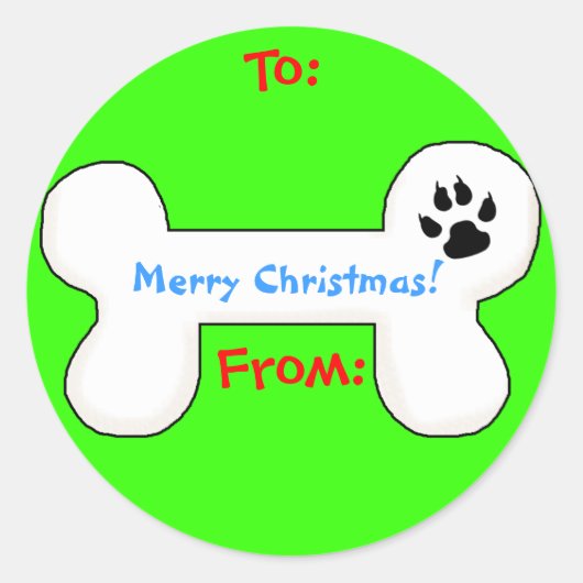 Label voor kerstcadeautjes met dog-bont (Voorkant)