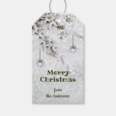 Label voor kerstcadeautjes met sneeuw cadeaulabel (Voorkant)