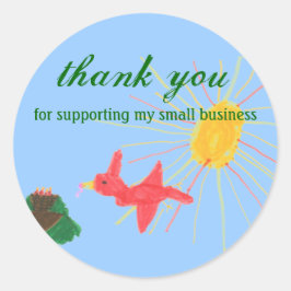 Label voor klein bedrijf in vogel familie