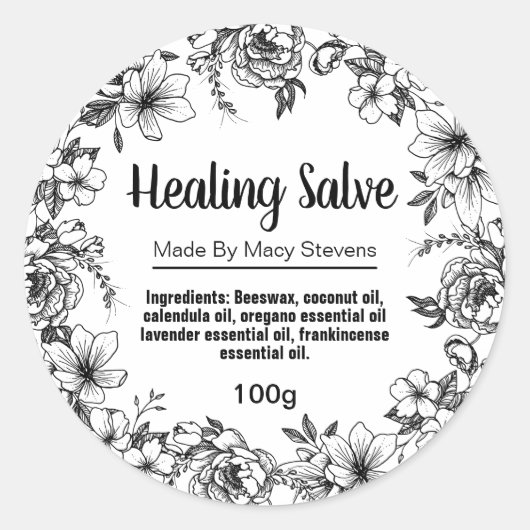 label voor salvebalsem (Voorkant)
