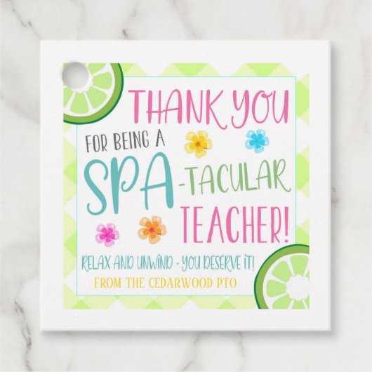 Label voor spa-cadeau voor leraar (Voorkant)