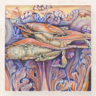 Label voor spinnen en krullen glazen onderzetter