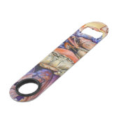 Label voor spinnen en krullen speed flessenopener (Achterkant Gekanteld)