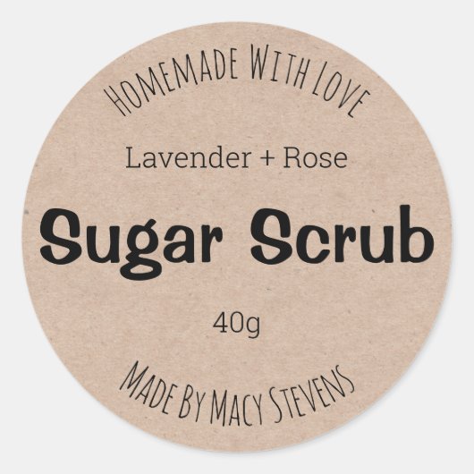 label voor suikerscrub (Voorkant)