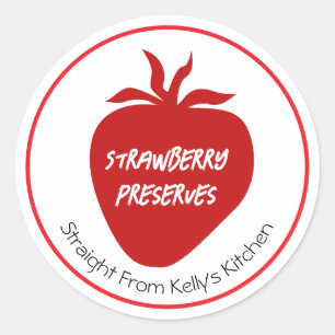 Label voor thuisconservering van aardbeienjam