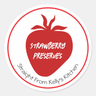 Label voor thuisconservering van aardbeienjam