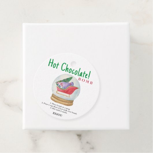 Label voor warme chocolade. (In situ)