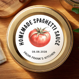 Label voor zelfgemaakte Spaghettisaus inmaakpot