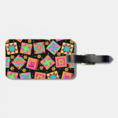 Label voor zwarte quilt Block Luggage of naaimachi Bagagelabel (Achterkant horizontaal)