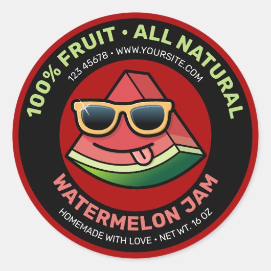 Label Watermeloen Cartoon (Voorkant)