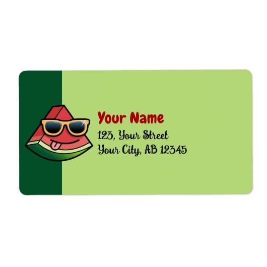 Label Watermeloen Cartoon (Voorkant)