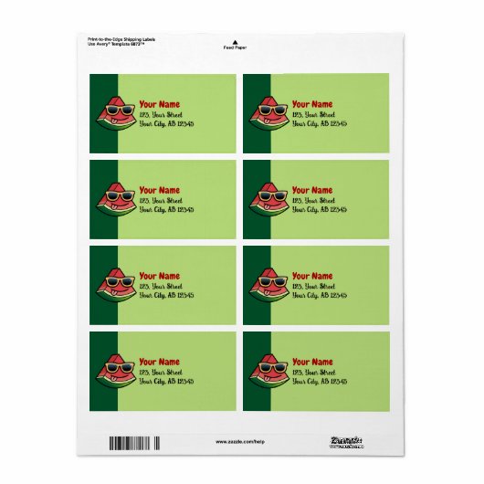 Label Watermeloen Cartoon (Full Sheet)