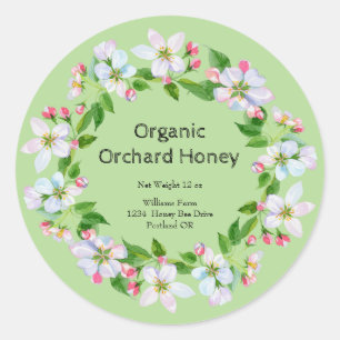 Label Waterverf Honey Jar Honing van Orchard