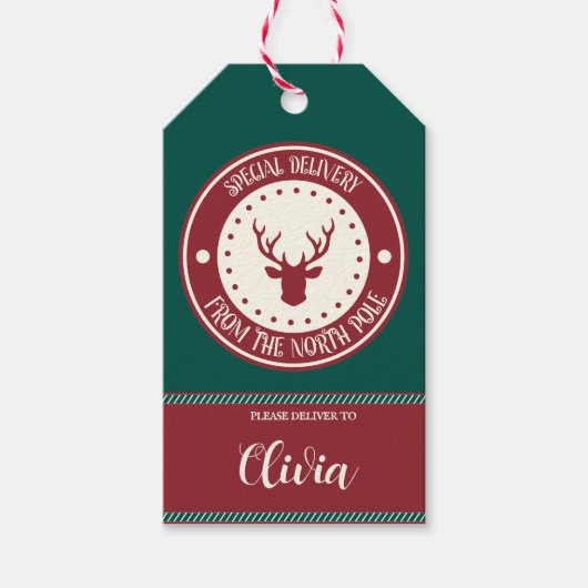 Label winterkleuren cadeaulabel (Voorkant)
