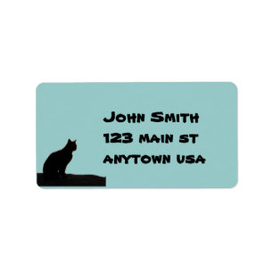 Label zwart kattenadres