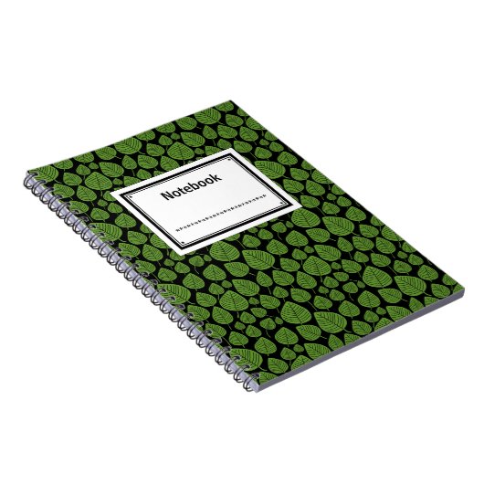 Labeled - Avocado Green op Black Notitieboek (Rechterzijde)