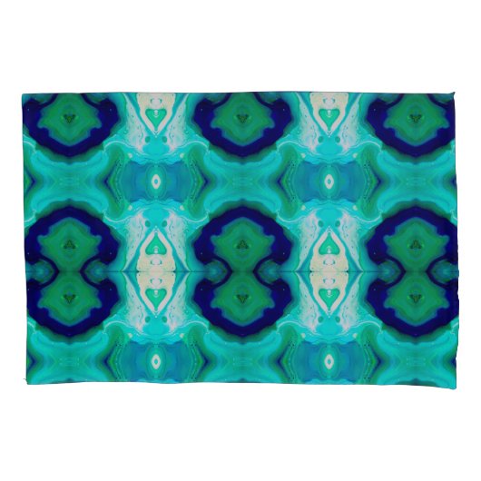 LaBella Turquoise en Blauw - Kussen Hoesjes Kussensloop (Voorkant-Links)