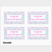 Labels aan te passen, roze rozen, witte vlinders (Vel)