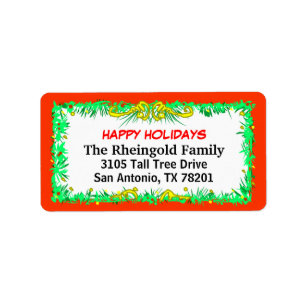 Labels - Kerst - Red Border Family Label