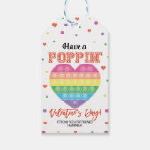 Labels met cadeau, Label van Valentijnse klaslokal Cadeaulabel (Voorkant)