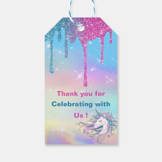 Labels met een Magic unicorn-cadeau Cadeaulabel (Achterkant)