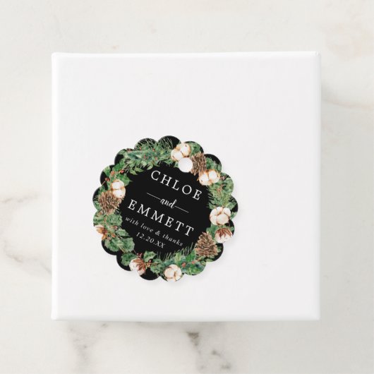 Labels met een rustige winter botanische baard (In situ)