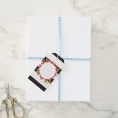 Labels met flesjes met zwarte en witte streep cadeaulabel (Met Touw)