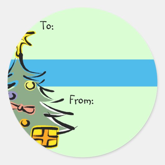 Labels met kerstbomen (Voorkant)