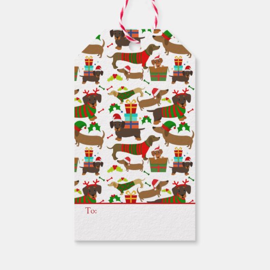 Labels met kerstcadeaus voor Dachshund Cadeaulabel (Achterkant)