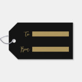 Labels met kerstcadeaus voor zwarte en gouden kers cadeaulabel (Achterkant Horizontaal)